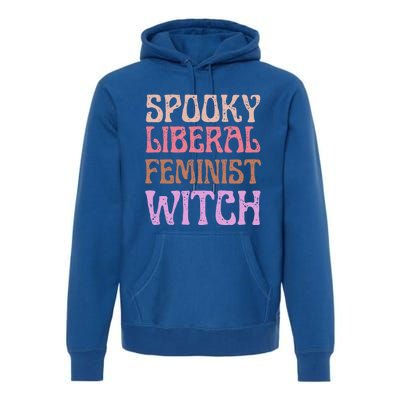 Spooky Liberal Feminist Witch Retro Distressed Meaningful Gift Premium Hoodie