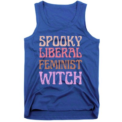 Spooky Liberal Feminist Witch Retro Distressed Meaningful Gift Tank Top