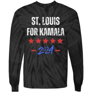 St. Louis For Kamala 2024 Dnc Kamala Harris Supporter Tie-Dye Long Sleeve Shirt