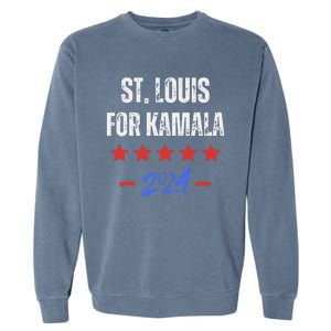 St. Louis For Kamala 2024 Dnc Kamala Harris Supporter Garment-Dyed Sweatshirt