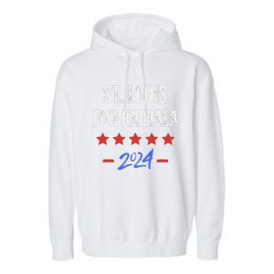 St. Louis For Kamala 2024 Dnc Kamala Harris Supporter Garment-Dyed Fleece Hoodie