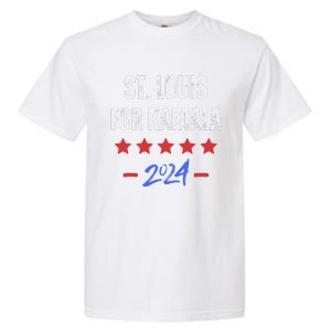 St. Louis For Kamala 2024 Dnc Kamala Harris Supporter Garment-Dyed Heavyweight T-Shirt