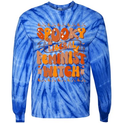 Spooky Liberal Feminist Witch Gift Tie-Dye Long Sleeve Shirt