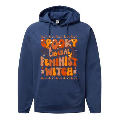 Spooky Liberal Feminist Witch Gift Performance Fleece Hoodie