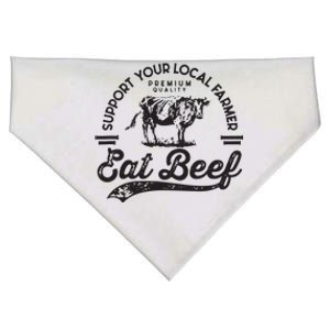 Support Local Farmers Farming Farmer Market Buy Eat Beef USA-Made Doggie Bandana