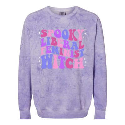 Spooky Liberal Feminist Witch Fall Rights Prochoice Meaningful Gift Colorblast Crewneck Sweatshirt