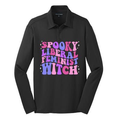 Spooky Liberal Feminist Witch Fall Rights Prochoice Meaningful Gift Silk Touch Performance Long Sleeve Polo