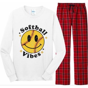 Softball Lover Fan Smiling Face Costume Happy Cute Smile Long Sleeve Pajama Set