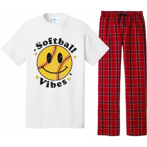 Softball Lover Fan Smiling Face Costume Happy Cute Smile Pajama Set