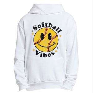 Softball Lover Fan Smiling Face Costume Happy Cute Smile Urban Pullover Hoodie