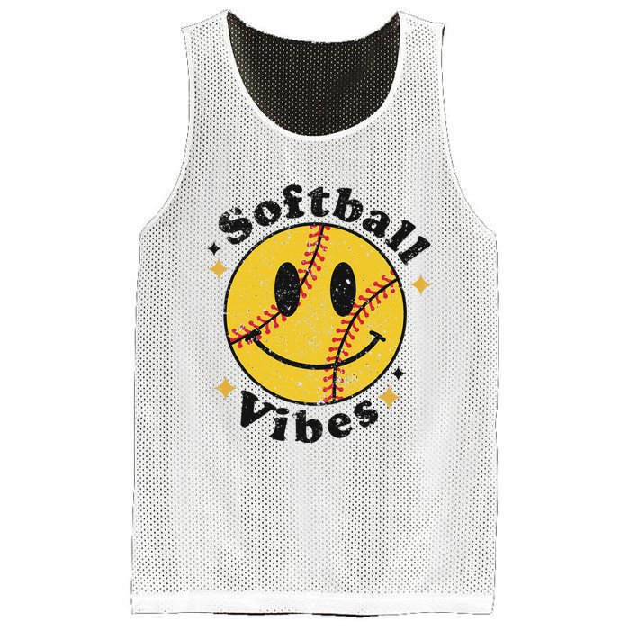 Softball Lover Fan Smiling Face Costume Happy Cute Smile Mesh Reversible Basketball Jersey Tank