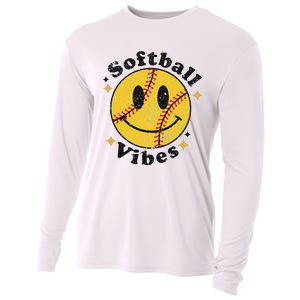 Softball Lover Fan Smiling Face Costume Happy Cute Smile Cooling Performance Long Sleeve Crew