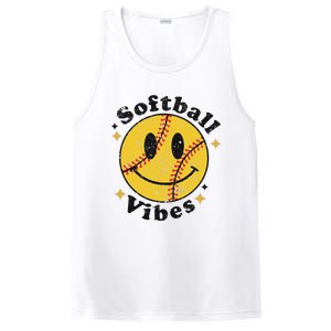 Softball Lover Fan Smiling Face Costume Happy Cute Smile PosiCharge Competitor Tank