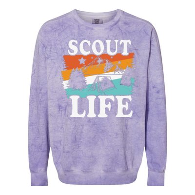 Scout Life Funny Scouting Lovers Camping Scout Vintage Colorblast Crewneck Sweatshirt