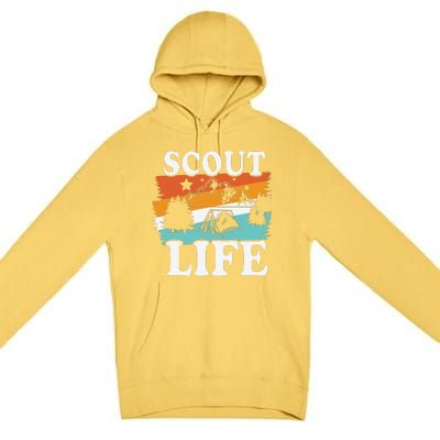 Scout Life Funny Scouting Lovers Camping Scout Vintage Premium Pullover Hoodie