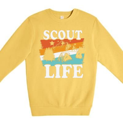 Scout Life Funny Scouting Lovers Camping Scout Vintage Premium Crewneck Sweatshirt