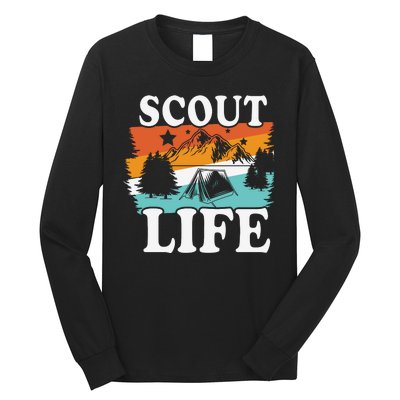 Scout Life Funny Scouting Lovers Camping Scout Vintage Long Sleeve Shirt