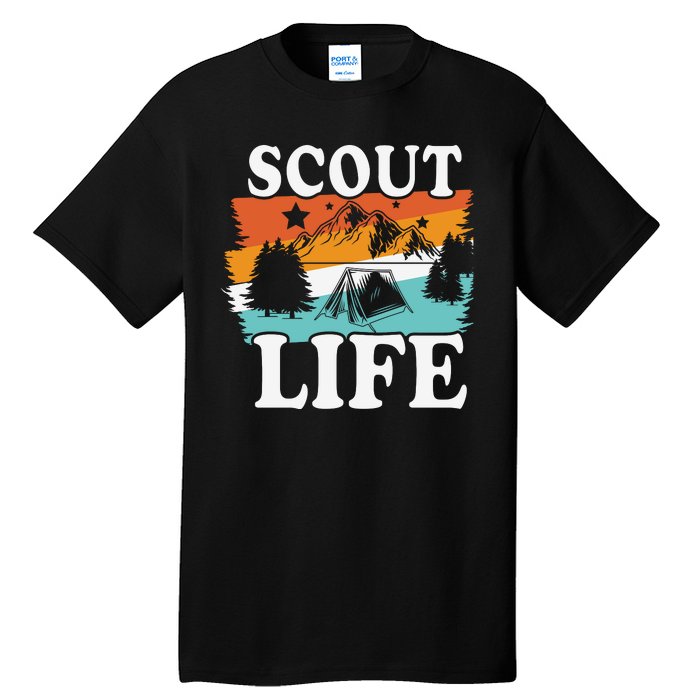 Scout Life Funny Scouting Lovers Camping Scout Vintage Tall T-Shirt