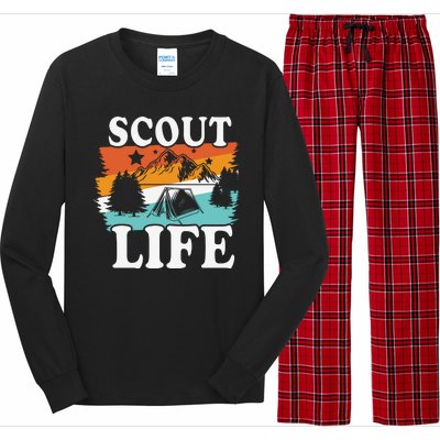 Scout Life Funny Scouting Lovers Camping Scout Vintage Long Sleeve Pajama Set