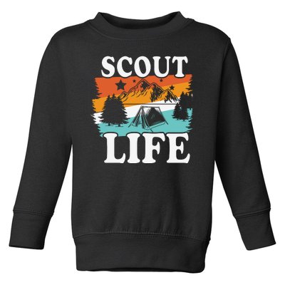 Scout Life Funny Scouting Lovers Camping Scout Vintage Toddler Sweatshirt