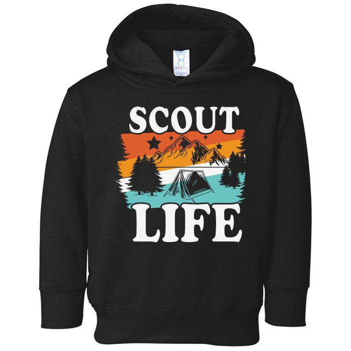 Scout Life Funny Scouting Lovers Camping Scout Vintage Toddler Hoodie