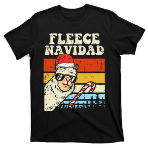 Santa Llama Fleece Navidad Alpaca Christmas Xmas T-Shirt