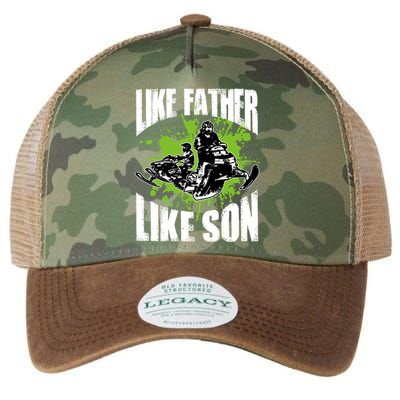 Snowcross Like Father Like Son Gift Proud Snowmobiling Cool Gift Legacy Tie Dye Trucker Hat