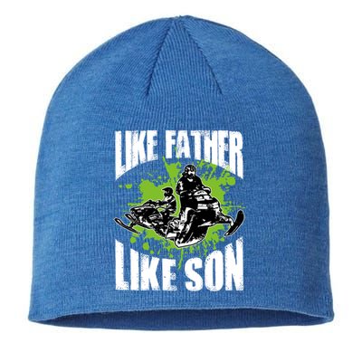 Snowcross Like Father Like Son Gift Proud Snowmobiling Cool Gift Sustainable Beanie