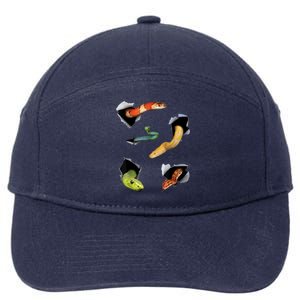 Snake Lover Funny Snake Reptile Lover Funny Snake 7-Panel Snapback Hat