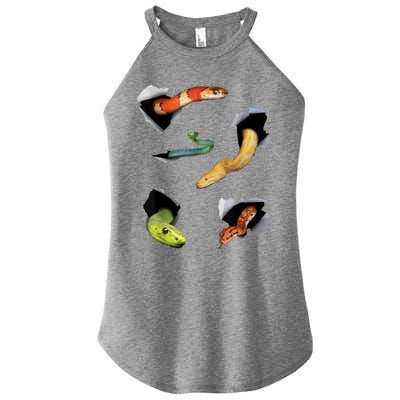 Snake Lover Funny Snake Reptile Lover Funny Snake Women's Perfect Tri Rocker Tank