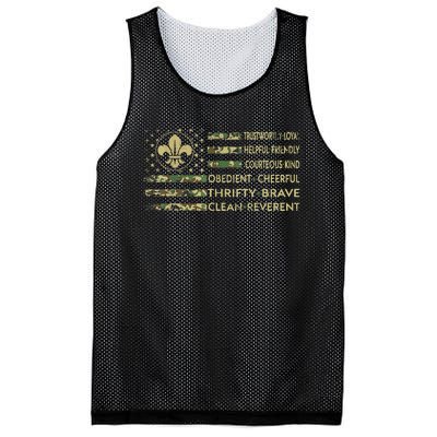 Scout Leader Funny Scout Camping Camo Us America Mesh Reversible Basketball Jersey Tank