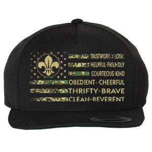 Scout Leader Funny Scout Camping Camo Us America Wool Snapback Cap