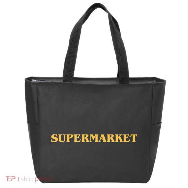 Supermarket Logic Fitted Zip Tote Bag