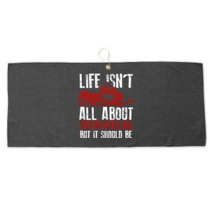 Snowmobiling Lover Funny Snowmobile Quote For Snowmobilers Gift Large Microfiber Waffle Golf Towel