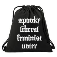 Spooky Liberal Feminist Voter Halloween Drawstring Bag