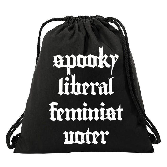 Spooky Liberal Feminist Voter Halloween Drawstring Bag