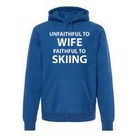 Skiing Lover Funny Couple Sports Season Meme For Husband Ski Gift Premium Hoodie