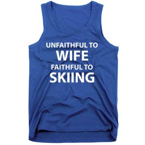 Skiing Lover Funny Couple Sports Season Meme For Husband Ski Gift Tank Top