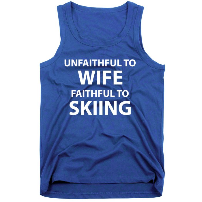 Skiing Lover Funny Couple Sports Season Meme For Husband Ski Gift Tank Top