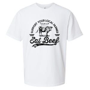 Support Local Farmers Farming Farmer Market Buy Eat Beef Sueded Cloud Jersey T-Shirt