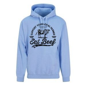 Support Local Farmers Farming Farmer Market Buy Eat Beef Unisex Surf Hoodie