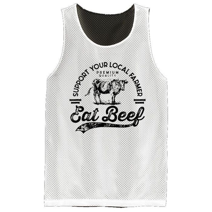 Support Local Farmers Farming Farmer Market Buy Eat Beef Mesh Reversible Basketball Jersey Tank