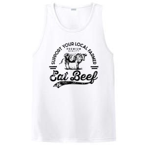 Support Local Farmers Farming Farmer Market Buy Eat Beef PosiCharge Competitor Tank