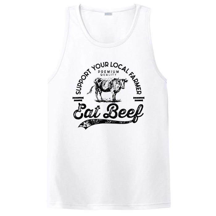 Support Local Farmers Farming Farmer Market Buy Eat Beef PosiCharge Competitor Tank