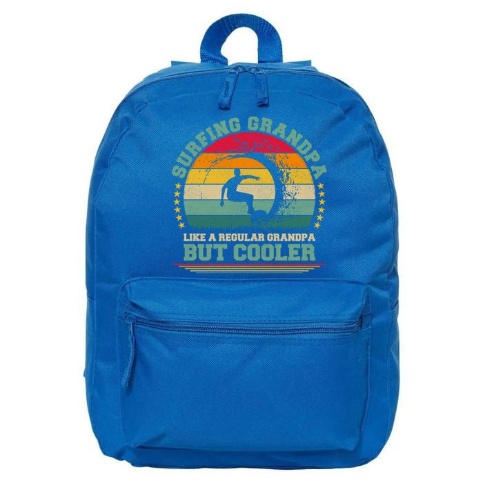 Surfing Lover Funny Vintage Surfing Grandpa Fathers Day Gift 16 in Basic Backpack