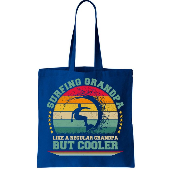 Surfing Lover Funny Vintage Surfing Grandpa Fathers Day Gift Tote Bag