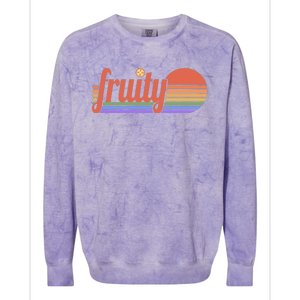 Subtle Lgbt Fruity Sapphic Colorblast Crewneck Sweatshirt