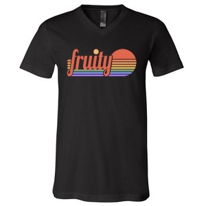 Subtle Lgbt Fruity Sapphic V-Neck T-Shirt