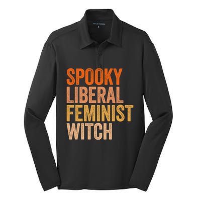 Spooky Liberal Feminist Witch Feminist Halloween Costume Cute Gift Silk Touch Performance Long Sleeve Polo