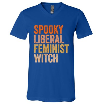 Spooky Liberal Feminist Witch Feminist Halloween Costume Cute Gift V-Neck T-Shirt